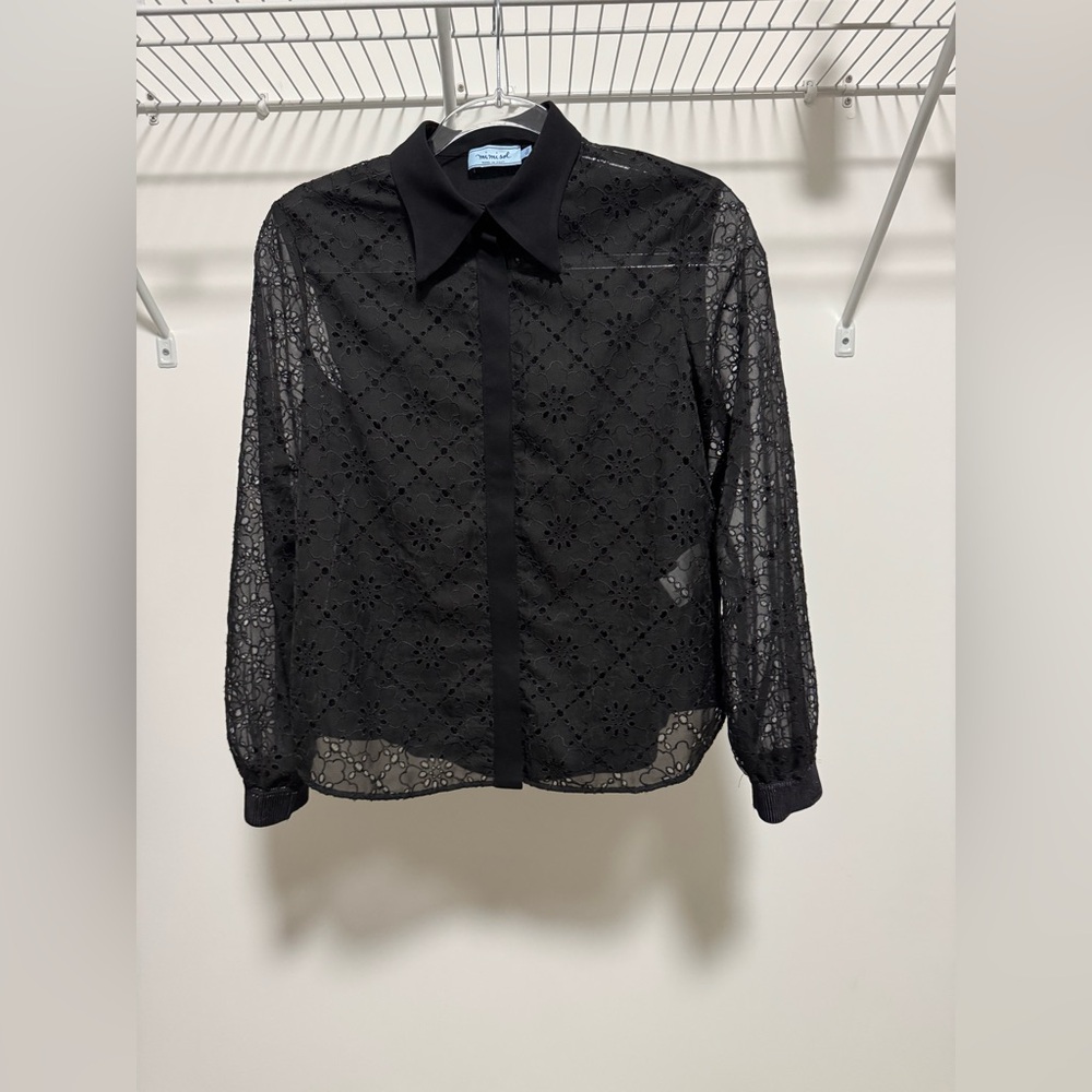 Mimisol Embroidered Eyelet Shirt Size 18